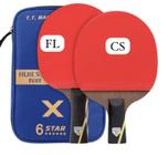 Raquete de Tênis de Mesa Profissional Huieson 6 Estrelas Caixa Azul FL/CS + 3 bolas