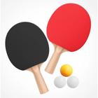 Raquete Ping Pong Tênis De Mesa Lisa Kit 2 Raquetes e 3 Bolinhas Red Star