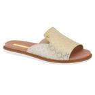 Rasteira Feminina Moleca Napa Matelasse Branco/Dourado 5443.102