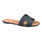 Rasteira Moleca Chinelo Napa Preto Feminino Confortavel