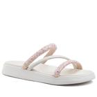 Rasteira Moleca Feminina Branco Off Nude e Preto Ref:5469.121