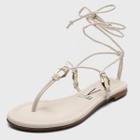 Rasteira Vizzano Amarração Detalhes Feminina - Off White