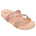 Rasteira Zaxy Slide Glitter Feminina - Nude