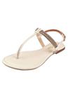 Rasteirinha Rosa Chic Calçados Sandália Flat Strass Branco