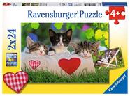 Ravensburger 07801, Sleepy Kitten 2 x 24 Peças Quebra-Cabeças em uma Caixa, 2 x 24 Quebra-Cabeças de Peças para Crianças, Cada Peça é Única, Peças Se Encaixam Perfeitamente, Multi