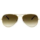 Ray Ban Aviador RB3025L - Dourado/Marrom Degradê 001/51 58mm - Óculos de Sol