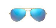 Ray-Ban AVIATOR LARGE METAL RB3025 112/17 Ouro Fosco Lente Espelhada Verde Azul Tam 58