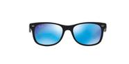 Ray-Ban Junior Kids Infanto Juvenil New Wayfarer RJ9052S 100S55 Preto Fosco Lente Espelhada Azul Tam 48