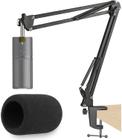 Razer Seiren X Mic Boom Arm com para-brisas de espuma, suspensão Boom Braço de Tesoura com Tampa de Filtro Pop para Razer Seiren X Microfone de Streaming USB por SUNMON