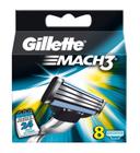 Razor Blades Gillette Mach 3, pacote com 8 para homens