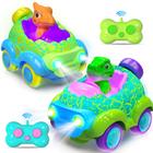 RC Car beefunni beefunni Toddler Dinosaur, pacote com 2 unidades com controle remoto