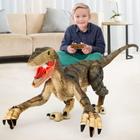 RC Dinosaur Mini Tudou Velociraptor com luz e som LED