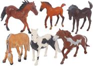 REALYUCAN 6PCS 5-7" Realistas Plástico Cavalo Estatuetas Jogo set, Texturas Detalhadas Foal Pony Figuras de Brinquedo Animal, Presente de Aniversário de Natal para Crianças, Suprimentos de Festa, Decorações para Bolos