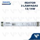 REATOR ELETRÔNICO PHILIPS DIMERIZÁVEL P/LÂMPADA FLUORESCENTE 3X13W 14W x 220V