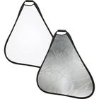 Rebatedor Triangular 2 em 1 Branco e Prata de 110cm com Alça