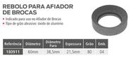 Rebolo abrasivo para afiador elétrico de brocas 80 grão 60mm