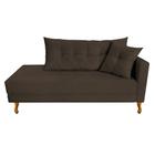 Recamier Azura 140cm com Almofada Lado Esquerdo Suede Marrom - Amarena Móveis - Am Decor