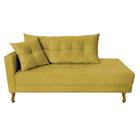 Recamier Azura 185cm com Almofada Lado Direito Suede Amarelo - Amarena Móveis - Am Decor