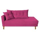 Recamier Azura 185cm com Almofada Lado Direito Suede Pink - Amarena Móveis - Am Decor