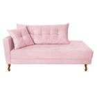 Recamier Azura 185cm com Almofada Lado Direito Suede Rosa Bebê - Amarena Móveis - Am Decor