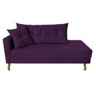 Recamier Azura 185cm com Almofada Lado Direito Suede Roxo - Amarena Móveis - Am Decor