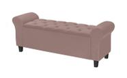 Recamier Baú Divã Paris 155cm P/ Cama Queen Rose - LV MÓVEIS