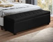 Recamier Baú Divã Sara 155cm P/ Cama Queen Sapateira Pés de Madeira