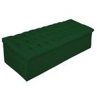 Recamier Baú Estofada Mel 140 cm Casal Com Capitonê Suede Verde - ADJ Decor