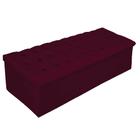 Recamier Baú Estofada Mel 195 cm King Size Com Capitonê Suede Bordô - ADJ Decor