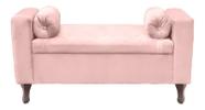 Recamier Baú Félix 90cm Suede Rosa Bebe - Dominic Decor