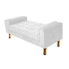 Recamier Baú Félix King Size 195cm Suede Branco - Doce Sonho Móveis