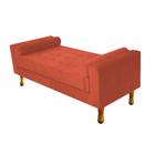 Recamier Baú Félix King Size 195cm Suede Terracota - ADJ Decor