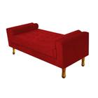 Recamier Baú Félix King Size 195cm Suede Vermelho - Doce Sonho Móveis