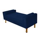 Recamier Baú Félix Solteiro 100cm Suede Azul Marinho - Doce Sonho Móveis