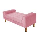 Recamier Baú Félix Solteiro 100cm Suede Rosa Bebê - Doce Sonho Móveis