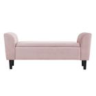 Recamier Bau França 1,40m Suede Rosa Bebe - Clique Decor - Clique decorações