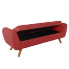 Recamier Bau Italia 1,20m Suede Vermelho - Inova Decor - Inova Decorações