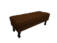 Recamier Baú Luis Xv Capitonê Retrô 100 cm Suede Marrom Mz Decor - Mazzero Decor