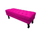 Recamier Baú Luis Xv Capitonê Retrô 120 cm Couro Rosa Pink Ms Decor