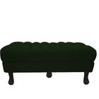 Recamier Baú Luis Xv Capitonê Retrô 160cm Suede Verde Pés Madeira Mz Decor - Mazzero Decor