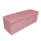 Recamier Baú para o Quarto Ayumi 195 Cm King Suede Rose - Móveis Mafer