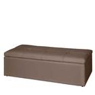 Recamier Baú para o Quarto Lívia 195 cm King Suede Cappuccino - Móveis Mafer