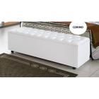 Recamier Baú Pé de Cama Tecido Sintético Branco - Master Box Design