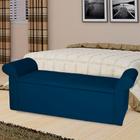 Recamier Baú Viena Casal 140 Cm Suede Azul Marinho