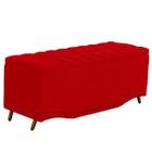 Recamier Calçadeira Baú Belize Casal King 195cm Veludo Vermelho - Montanaris Decor - MD MONTANARIS DECOR