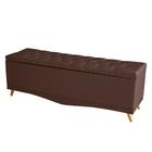 Recamier Calçadeira Baú Casal Queen Decorativa Barcelona 160 cm Suede Rosê Dimazza Móveis