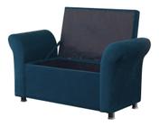 Recamier Calçadeira Bau Egeo 160 X 51 Suede Azul Royal - Dominic Decor