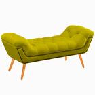 Recamier Calçadeira Casal Quenn 160cm Ayla Veludo Amarelo - Montanaris Decor - MD MONTANARIS DECOR