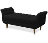 Recamier Calçadeira Decorativo Quarto Closset 150cm Grécia Suede Preto - DL Decor