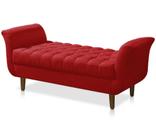 Recamier Calçadeira Decorativo Quarto Closset 150cm Grecia Suede Vermelho - LM DECOR